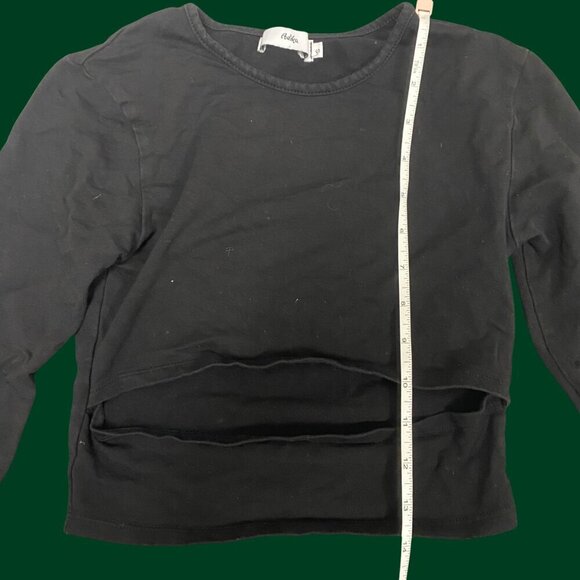 🖤 Adika Black Cut-Out Long Sleeve Crop Top – Size S - Picture 5 of 7